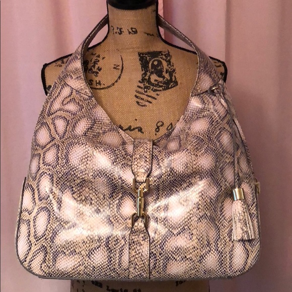 Handbags - GILI snakeskin print leather hobo